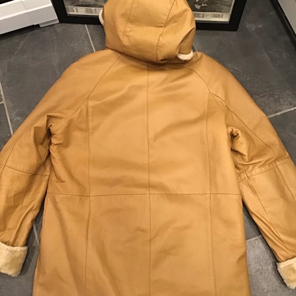 Vintage Fitz Wright Womens Leather Trench Coat Size S Hooded Maxi Penny Lane - Picture 12 of 16